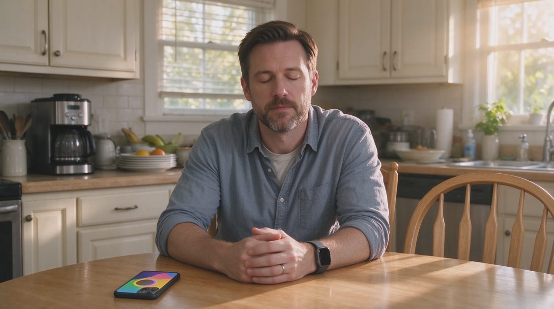 The Three-Point Check Several Times a Day Pause for twenty seconds and notice three things: physical heaviness or lightness in the body, clarity or fogginess in the mind, and overall emotional tone